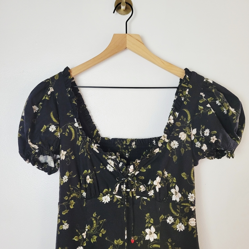 NWT Anthropologie Dress Floral Midi Linen Size Medium - Picture 5 of 14